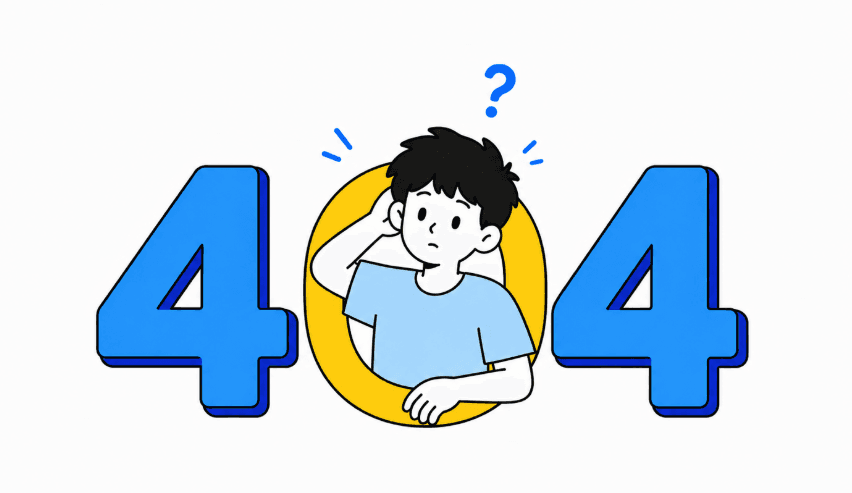 Playful 404 illustration representing Elliot